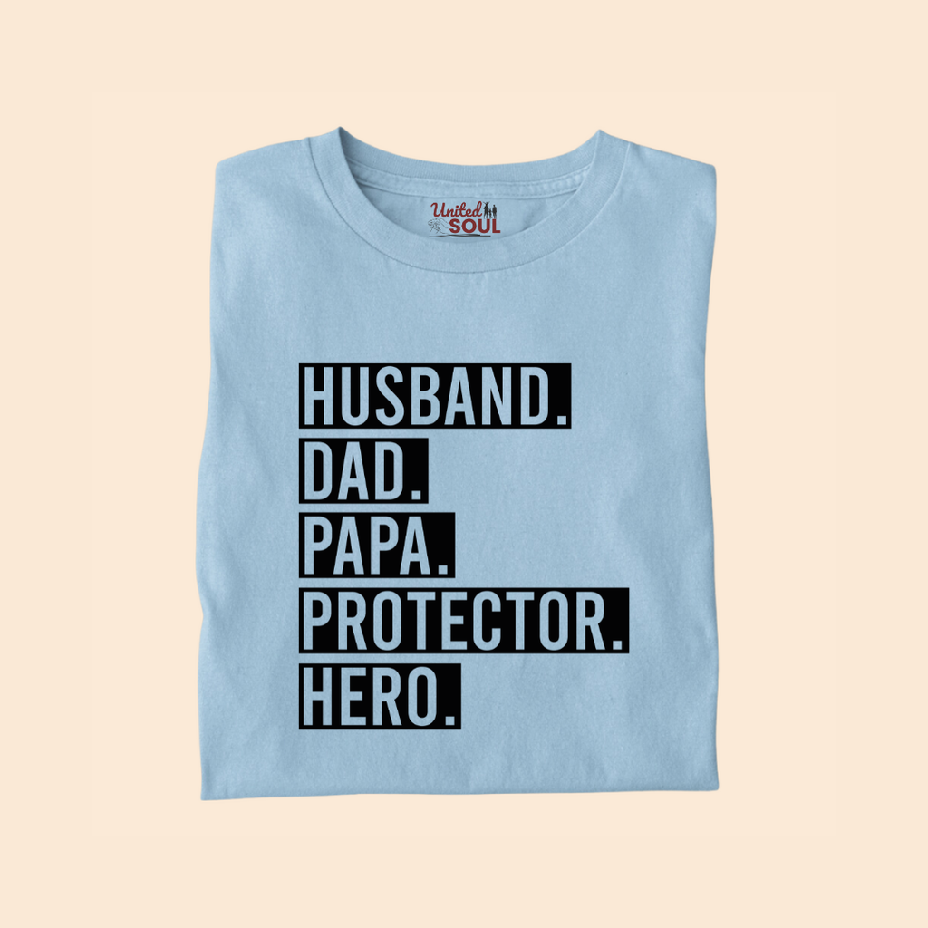 Husband Dad Papa Protector Hero Premium T-shirt for Men