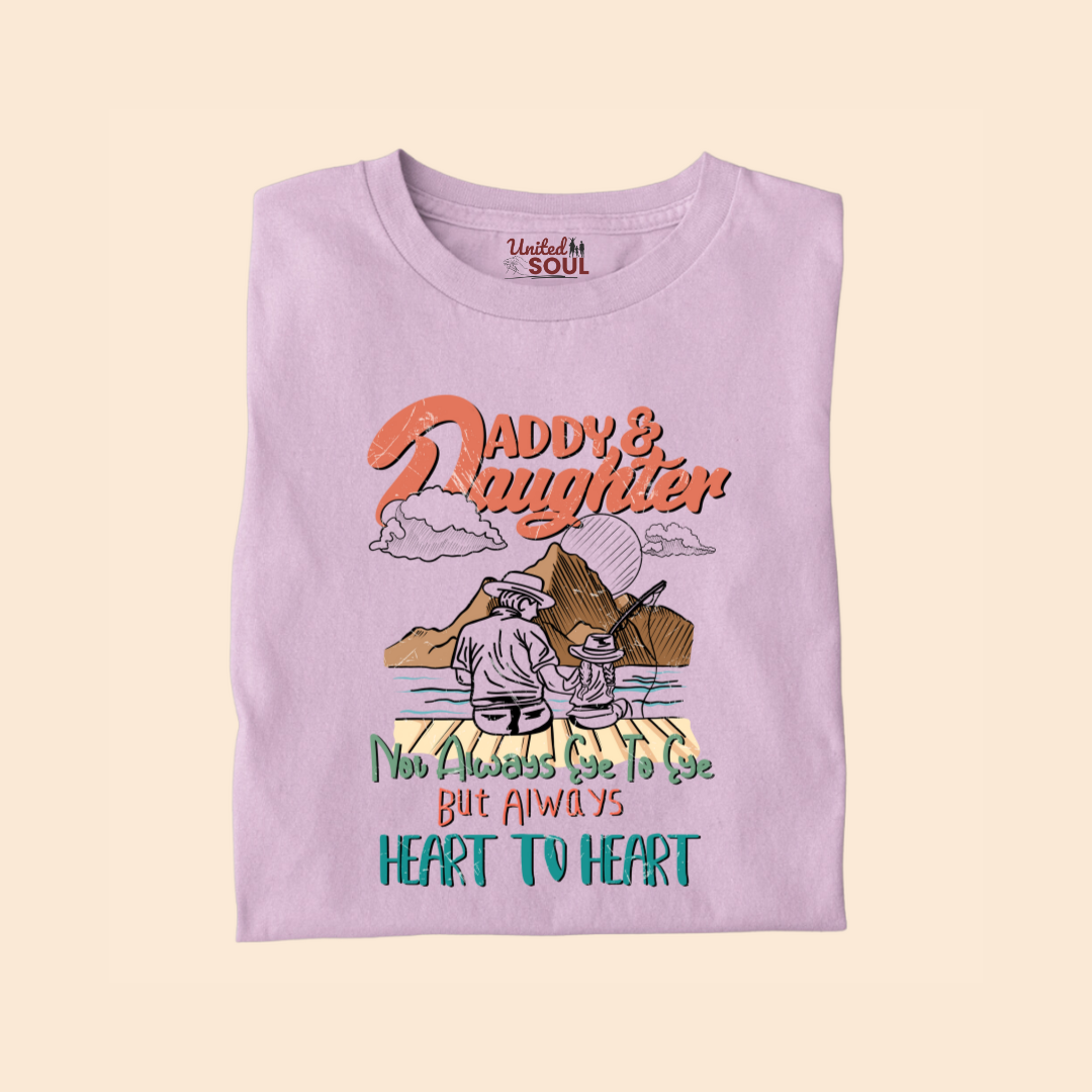 Daddy & Daughter Not Always Eye to Eye But Always Heart to Heart Premium T-shirt