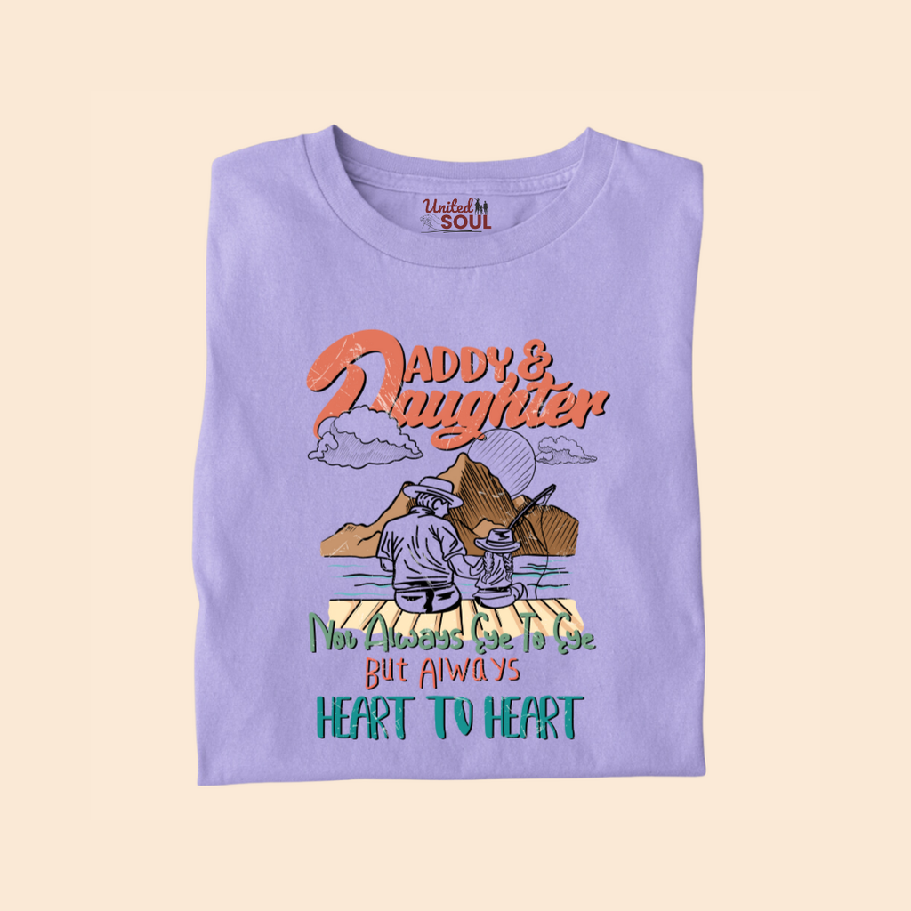 Daddy & Daughter Not Always Eye to Eye But Always Heart to Heart Premium T-shirt