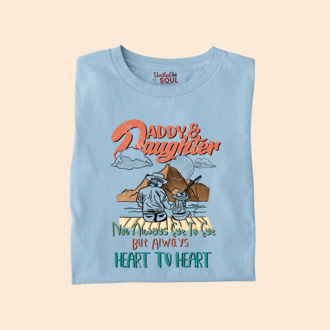 Daddy & Daughter Not Always Eye to Eye But Always Heart to Heart Premium T-shirt