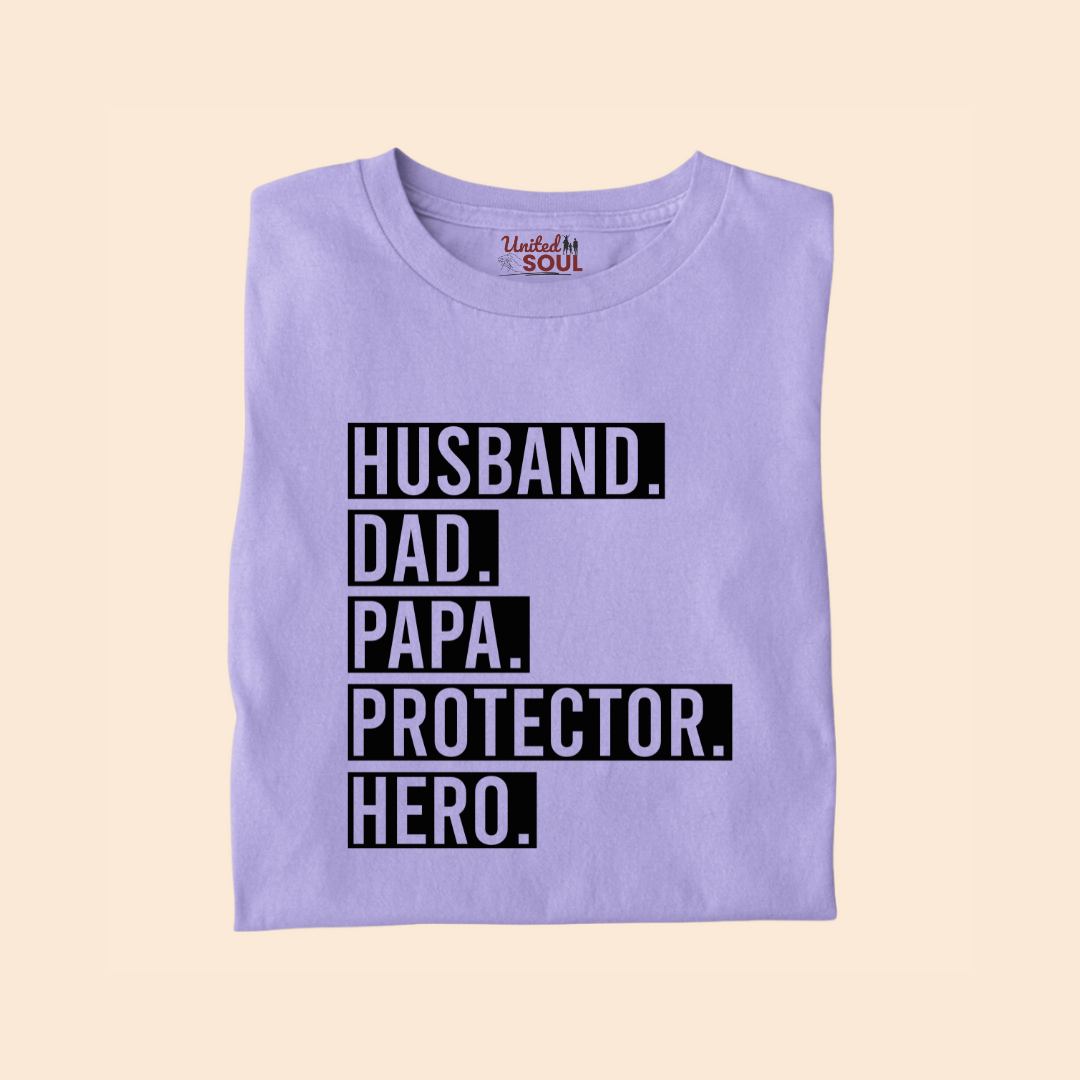 Husband Dad Papa Protector Hero Premium T-shirt for Men