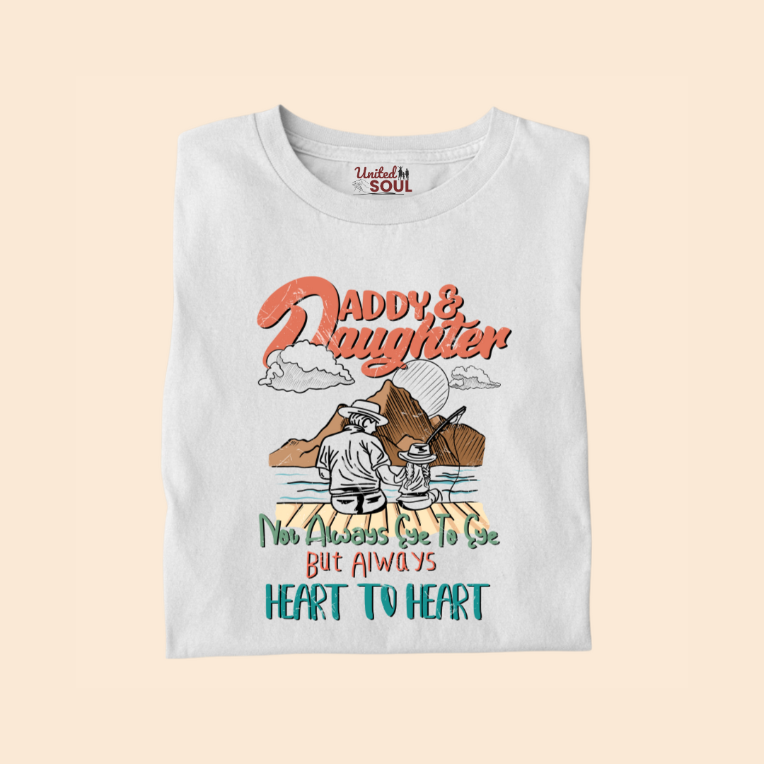Daddy & Daughter Not Always Eye to Eye But Always Heart to Heart Premium T-shirt
