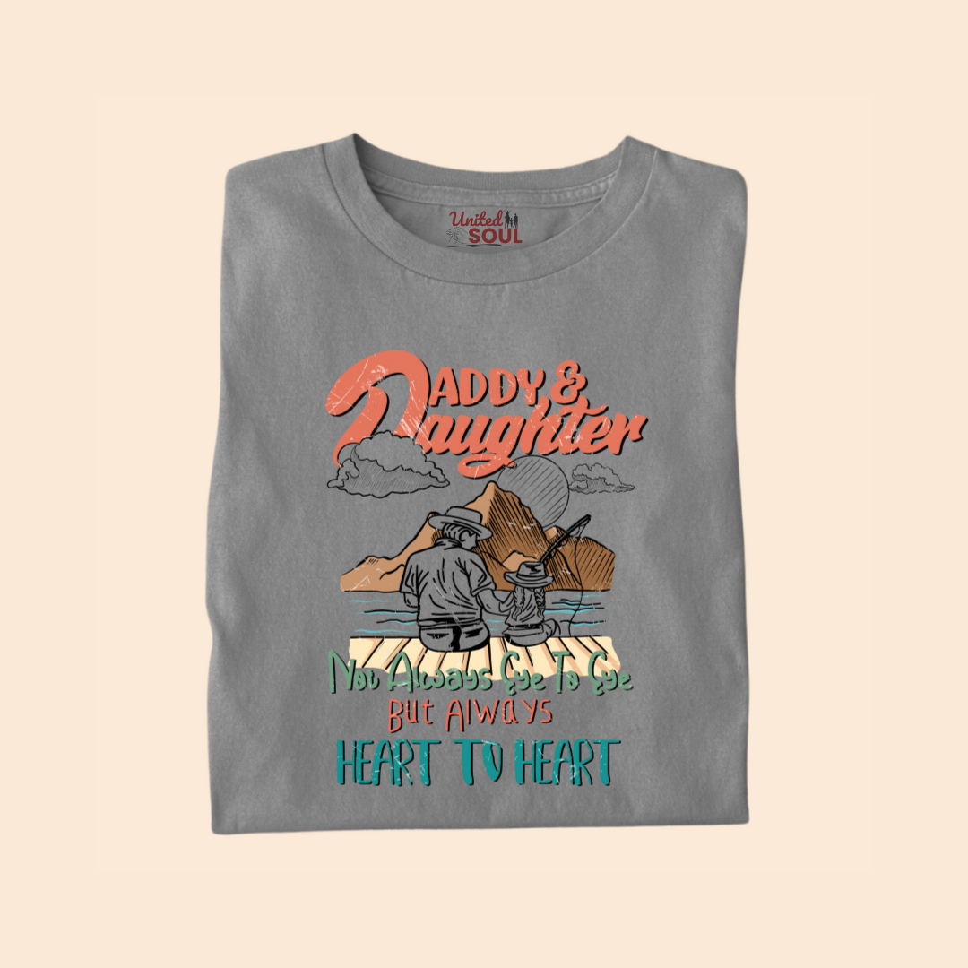 Daddy & Daughter Not Always Eye to Eye But Always Heart to Heart Premium T-shirt
