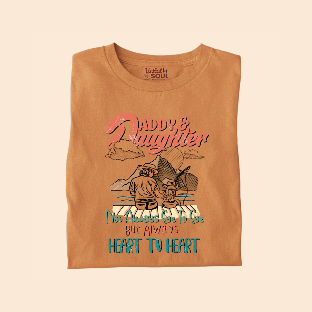 Daddy & Daughter Not Always Eye to Eye But Always Heart to Heart Premium T-shirt