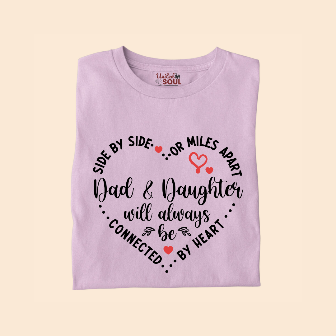 Dad & Daughter Will Always Be Connected By Heart Premium T-shirt
