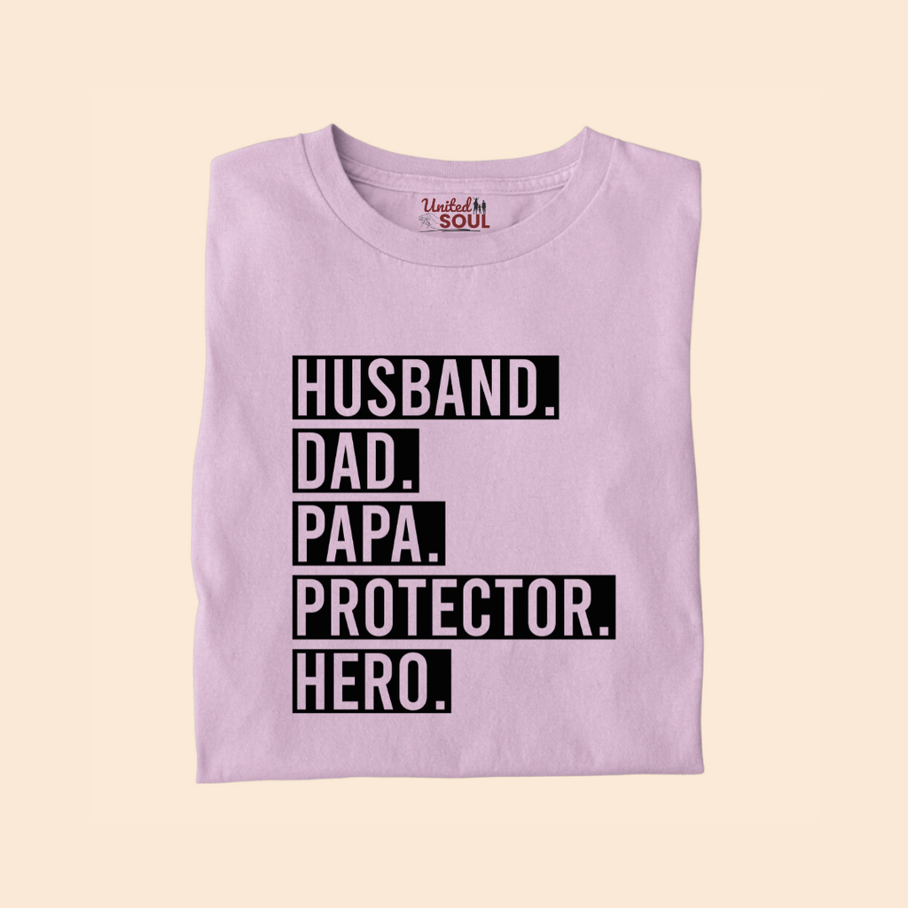 Husband Dad Papa Protector Hero Premium T-shirt for Men