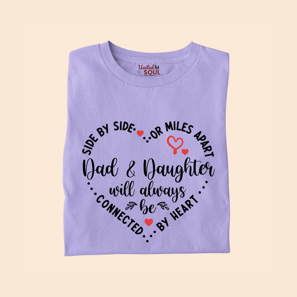 Dad & Daughter Will Always Be Connected By Heart Premium T-shirt