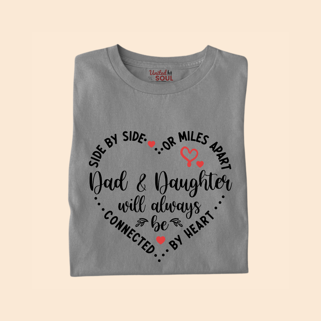 Dad & Daughter Will Always Be Connected By Heart Premium T-shirt