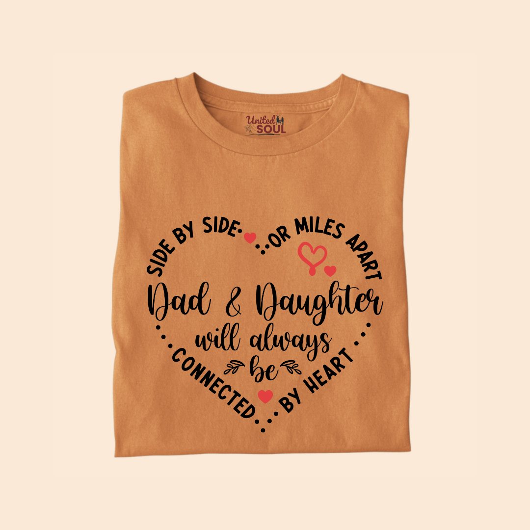 Dad & Daughter Will Always Be Connected By Heart Premium T-shirt