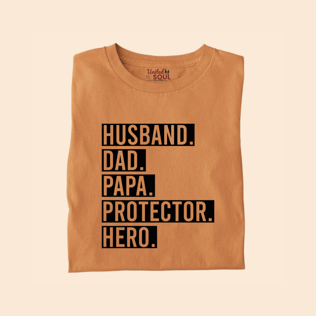 Husband Dad Papa Protector Hero Premium T-shirt for Men