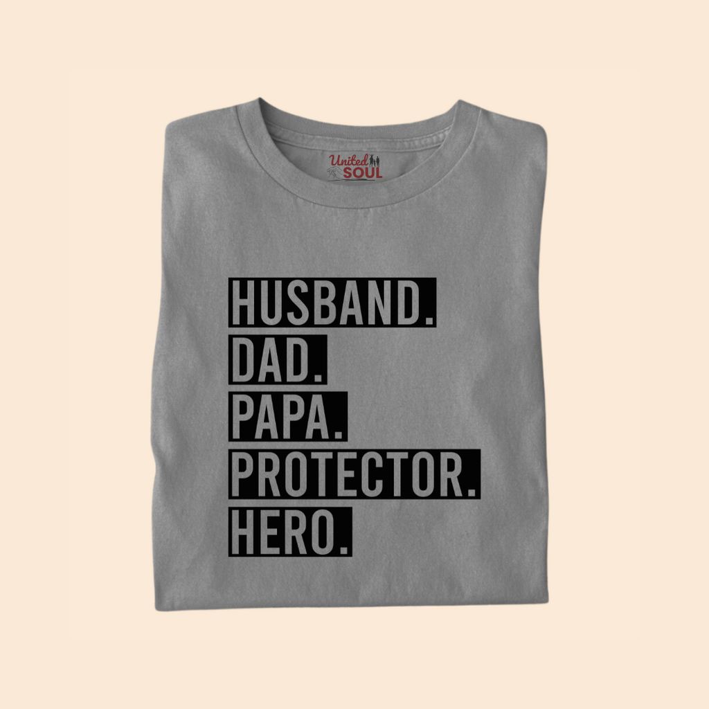 Husband Dad Papa Protector Hero Premium T-shirt for Men